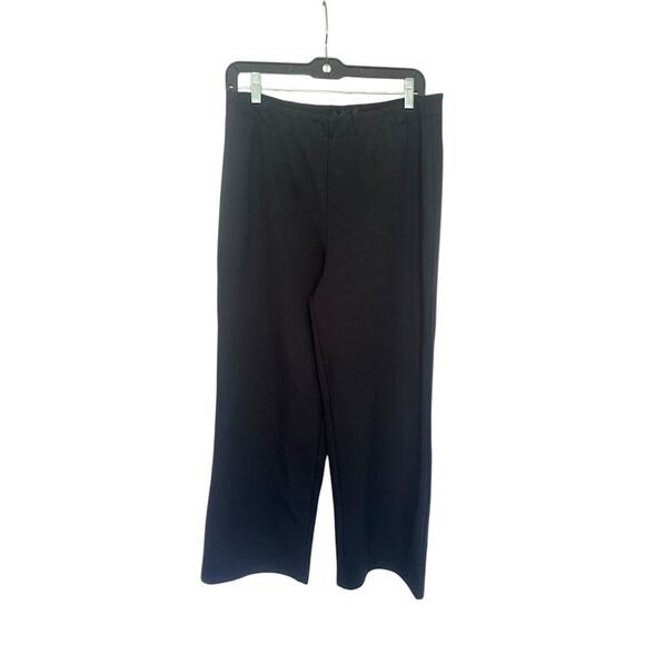 Quince Women Organic Cotton Double Knit Wide Leg Pants 28" Black M Minimalist - Picture 1 of 9